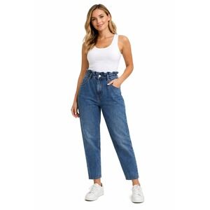 PacSun Mom Jean High Waisted Paper Bag Waist Denim Pants Size 26